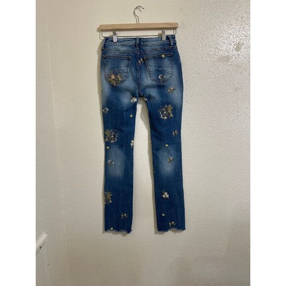 Driftwood Audrey Floral Embroidered Jeans Size W25 - L31 - Picture 3 of 10